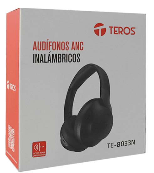 AUDÍFONO INALÁMBRICO ANC TEROS TE-8033N (HEADSET), NEGRO - Imagen 3